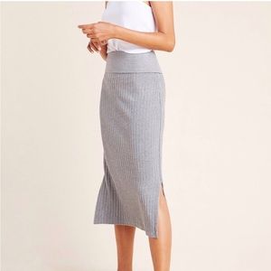 Anthropologie Saturday Sunday Caro Gray Ribbed Pencil Skirt